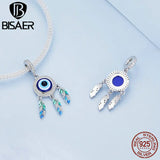 925 Silver Devil's Eye Charm Bead Blue Pendant