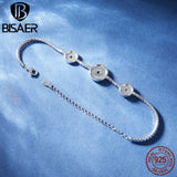 925 Silver Devil's Eye Tennis Bracelet, Adjustable Chain Lucky Women