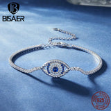 925 Silver Devil's Eye Tennis Bracelet Evil Eyes Bangles Zircon Chain