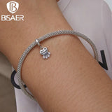925 Silver Dog Charm Pink Paw Beads for Bracelet Necklace