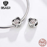 925 Silver Dog Charm Pink Paw Beads for Bracelet Necklace