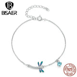 925 Silver Dragonfly Bracelet Zircon Chain Women Jewelry Gift