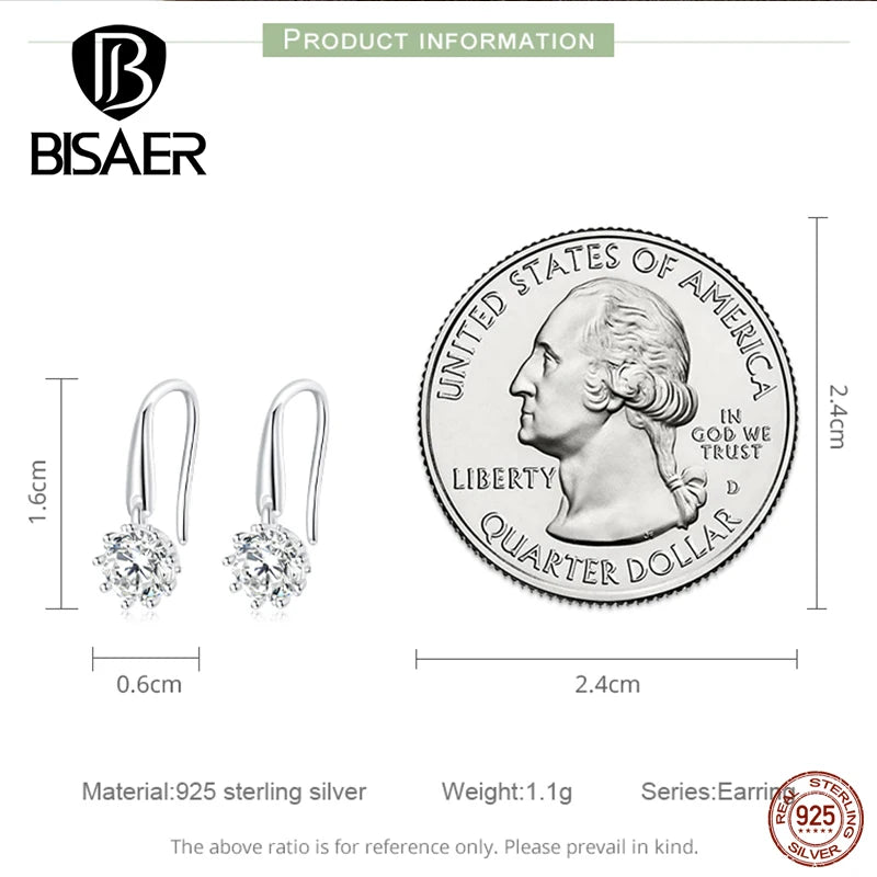925 Silver Vintage Hook Earrings Platinum Plated