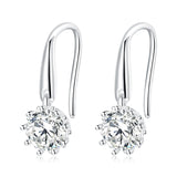 925 Silver Vintage Hook Earrings Platinum Plated