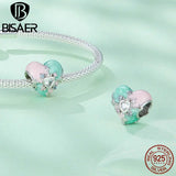 925 Silver Easter Egg Charm Bead Rabbit Pendant for Women
