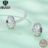 925 Silver Easter Egg Charm Bead Rabbit Pendant for Women