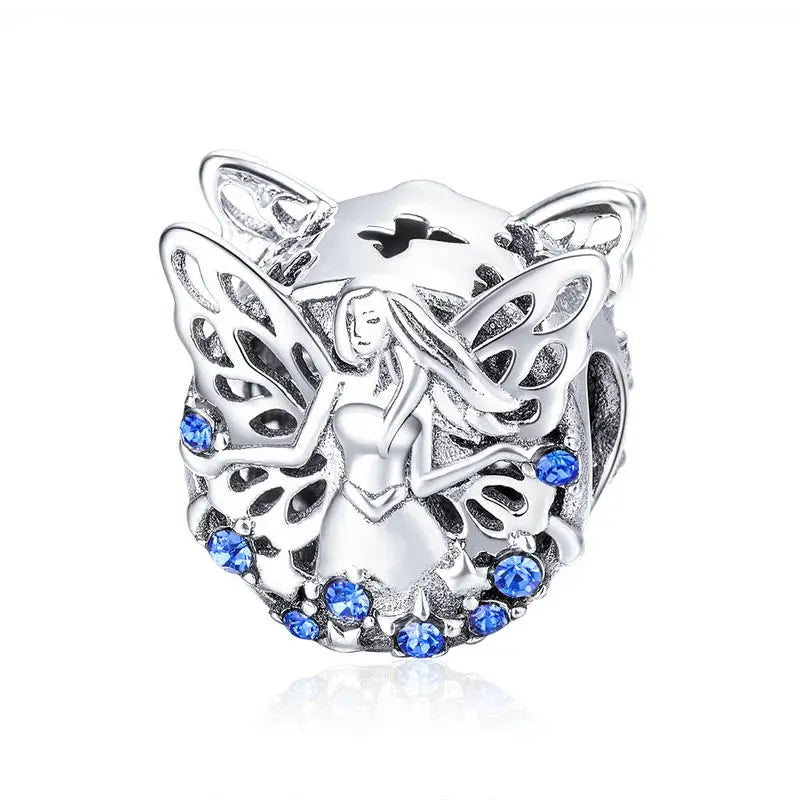 925 Silver Elf Fairy Angel Charms Beads Fit Bracelet EFC027