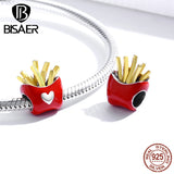 925 Silver Enamel Charms Animal Food Easter Egg Beads for Bracelet ECC1606