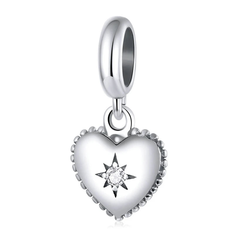 925 Silver Plane Heart Wings Pendant Jewelry
