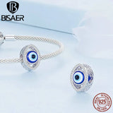 925 Silver Fatima's Hand Devil's Eye Charm Bead Vintage Bracelet DIY