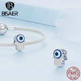 925 Silver Fatima's Hand Devil's Eye Charm Bead Vintage Bracelet DIY