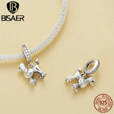 925 Silver Golden Retriever Dog Charm Pink Heart Pendant