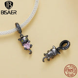 925 Silver Golden Retriever Dog Charm Pink Heart Pendant