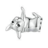 925 Silver Golden Retriever Dog Charm Pink Heart Pendant