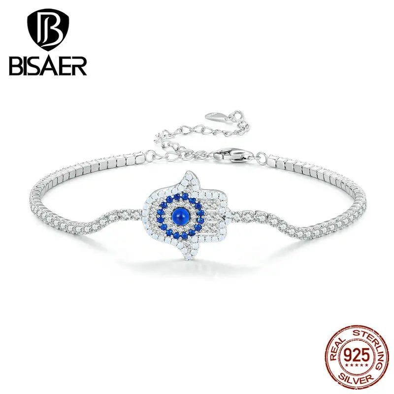 925 Silver Guard Element Tennis Bracelet Pave Zircon Adjustable Chain