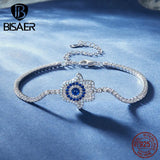 925 Silver Guard Element Tennis Bracelet Pave Zircon Adjustable Chain