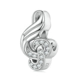 Vintage Guitar Charm Bead Platinum Plated Musical Note Pendant