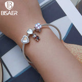 925 Silver Charm 4-Leaf Clover Luck Love Pendant Bracelet DIY Jewelry