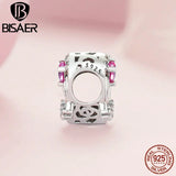925 Sterling Silver Heart Charm Rose Red Love Pendant for Mother's Birthday
