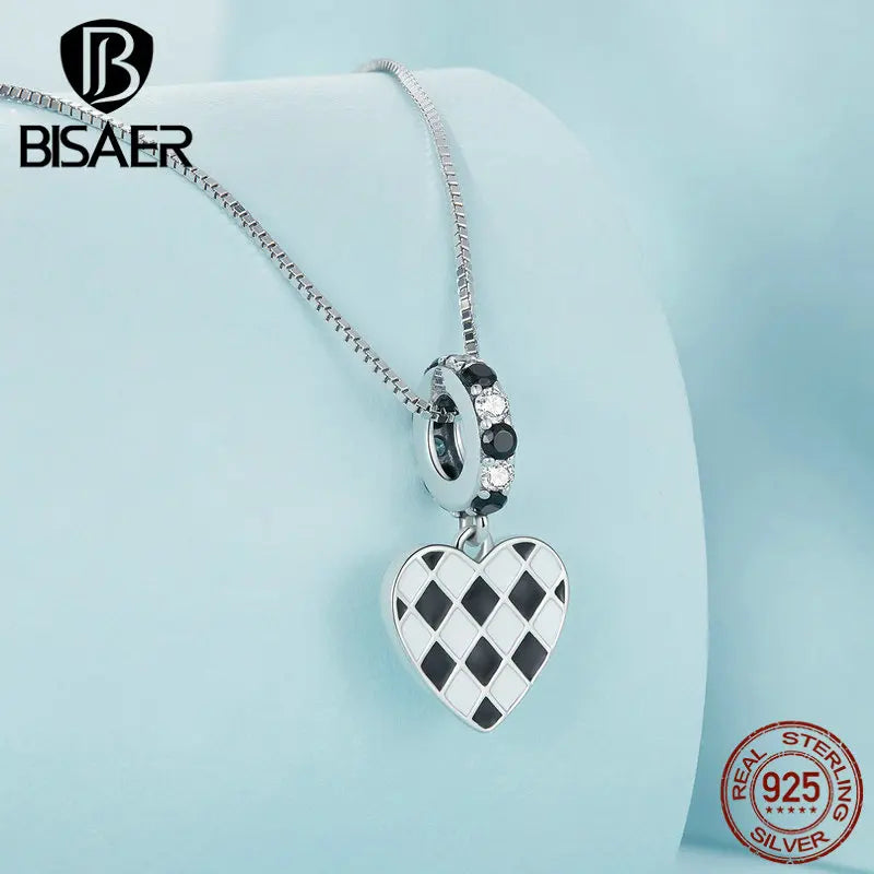 925 Silver Heart Pendant Necklace & Zircon Neck Chains For Women
