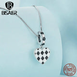 925 Silver Heart Pendant Necklace & Zircon Neck Chains For Women