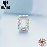 925 Silver Letter Flowers Charm Rainbow Pendant for DIY Jewelry