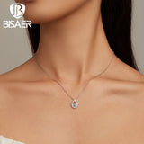 925 Silver Devil's Eye Necklace Platinum Lucky Chain