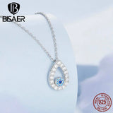 925 Silver Devil's Eye Necklace Platinum Lucky Chain
