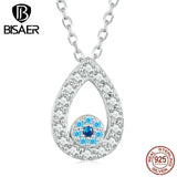 925 Silver Devil's Eye Necklace Platinum Lucky Chain