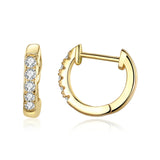 925 Sterling Silver Hoop Earrings Zircons Small Huggie Studs