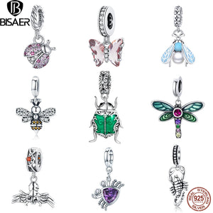 925 Silver Zircon Butterfly Pendant for DIY Bracelet