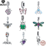 925 Silver Zircon Butterfly Pendant for DIY Bracelet