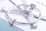 925 Silver Zircon Butterfly Pendant for DIY Bracelet