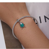 925 Silver Zircon Butterfly Pendant for DIY Bracelet