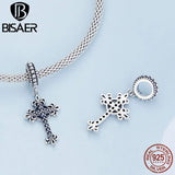 925 Silver Jesus Cross Charm Zircon Retro Pendant DIY Fine Jewelry