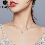 925 Silver Daisy Necklace Green Zircon Adjustable Chain Fine Jewelry