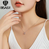 925 Silver Love Heart Necklace Jewelry Gift for Women ECN442