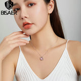 925 Silver Love Heart Necklace Jewelry Gift for Women ECN442