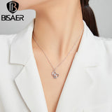 925 Silver Love Heart Necklace Jewelry Gift for Women ECN442