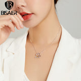 925 Silver Love Heart Necklace Jewelry Gift for Women ECN442