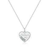 925 Silver Love Heart Necklace Jewelry Gift for Women ECN442