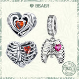 925 Sterling Silver Love Skeleton Charms Pendant