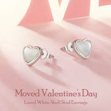 925 Silver Loved Shel Open Ring Heart Adjustable Rings Plated for Women