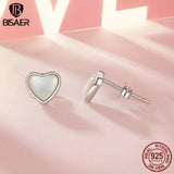 925 Silver Loved Shel Open Ring Heart Adjustable Rings Plated for Women