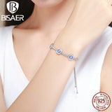 925 Silver Lucky Demon Eyes Bracelet Evil Eyes Chain Tennis