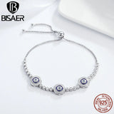 925 Silver Lucky Demon Eyes Bracelet Evil Eyes Chain Tennis