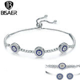 925 Silver Lucky Demon Eyes Bracelet Evil Eyes Chain Tennis