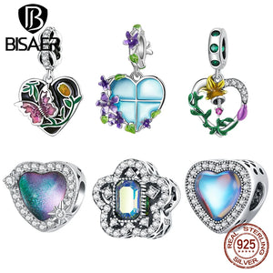 925 Silver Lucky Heart Butterfly Love Pendant Bead DIY Bracelet Necklace