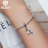 925 Silver Mermaid Pearl Charm Pendant for Bracelet