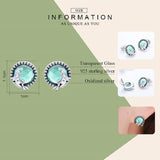 925 Silver Mermaid Stud Earring Green CZ Women Party Fine Jewelry